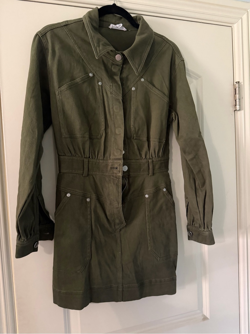 Steve Madden Olive Utility Jacket with Waist Detail